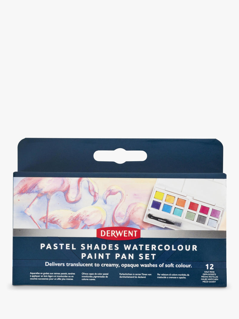 Derwent pastel shades watercolour paint set of 12 - British product