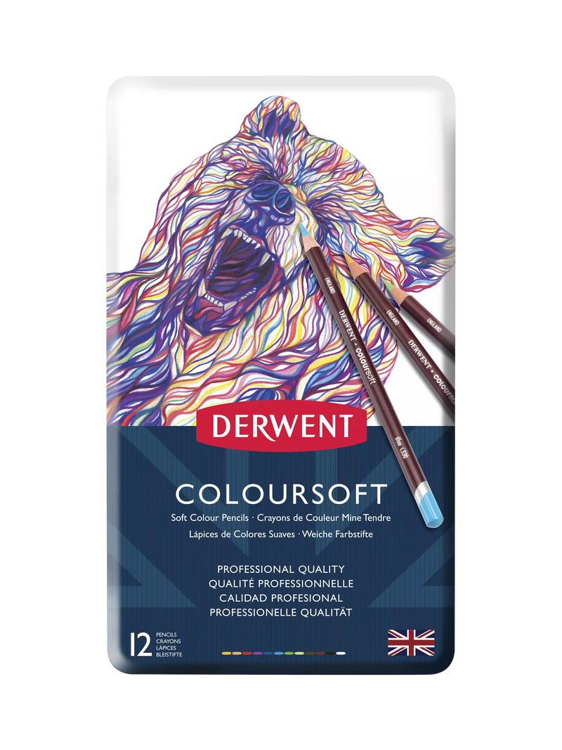 Derwent coloured pencils Coloursoft set 12, UK version