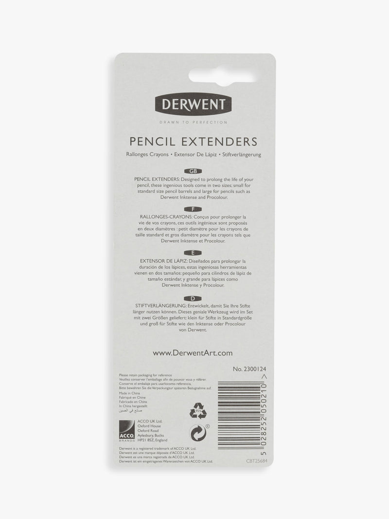 Derwent pencil extenders pack of 2, imported from the UK
