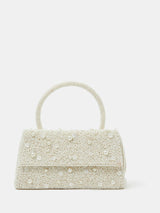 Next Accessorize Cream Pearl Beaded Handheld Bag- Buy online at McGrocer