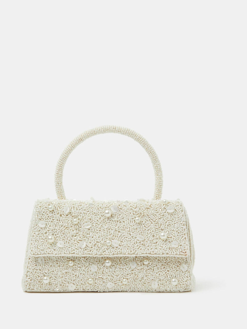 Accessorize cream pearl beaded handheld bag, imported from the UK