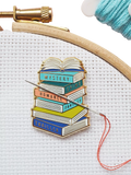 Caterpillar Cross Stitch book stack needle minder - British product