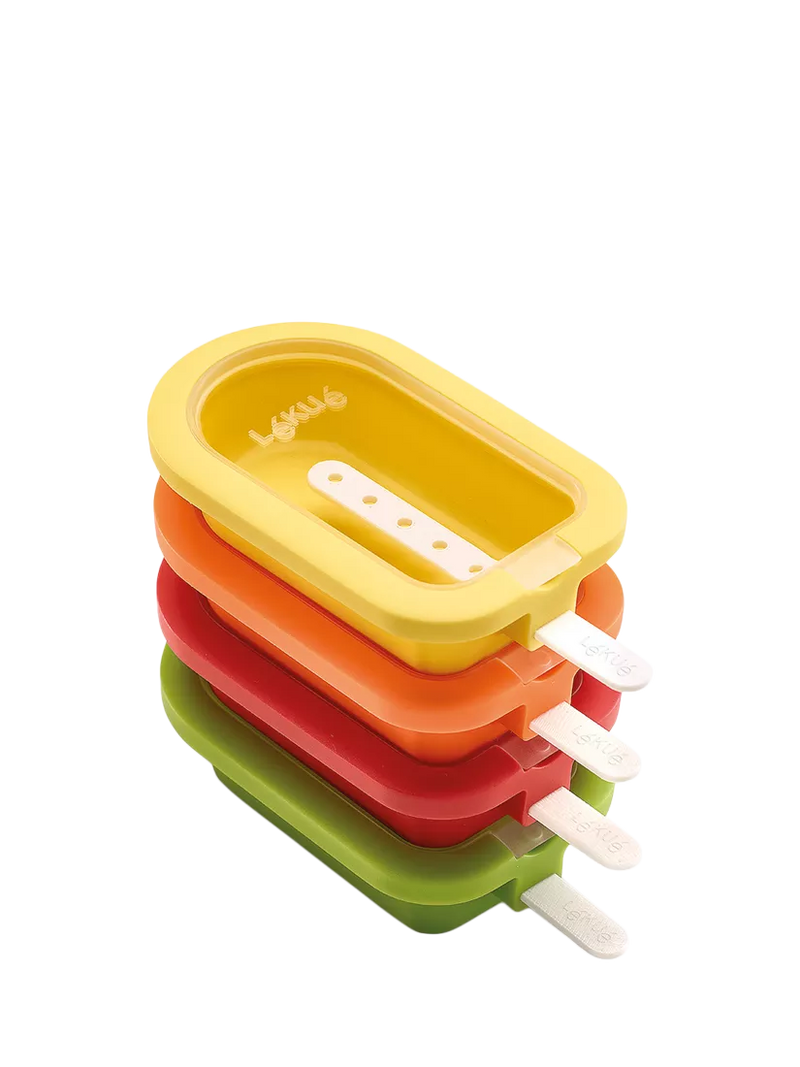 Lékué Classic Stackable Popsicle Ice Lolly Moulds Set of 4, UK version