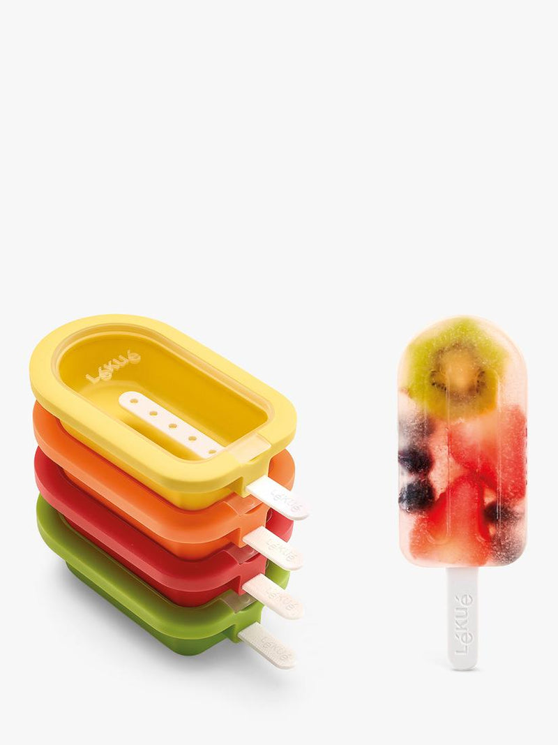 Lékué Classic Stackable Popsicle Ice Lolly Moulds Set of 4, UK version