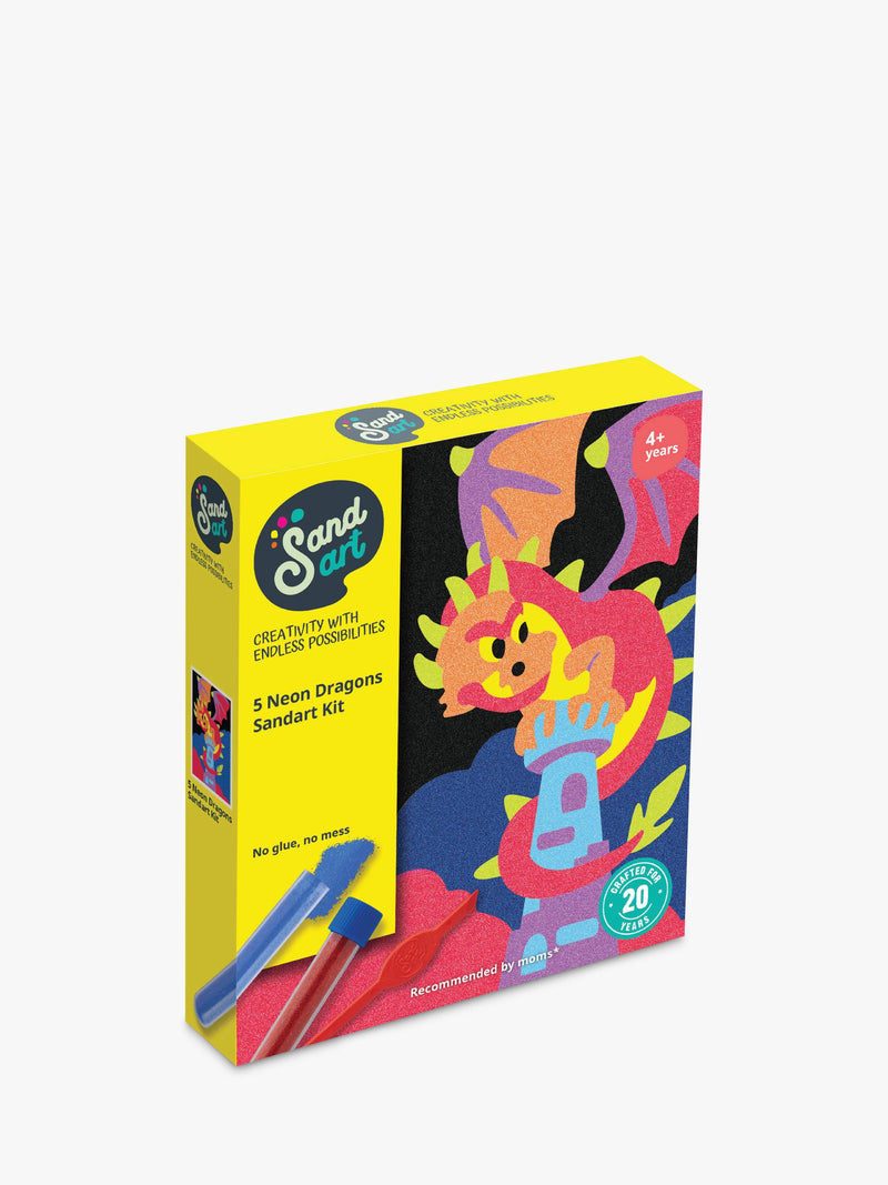 Sandart Neon Dragons craft kit set for children (British brand)