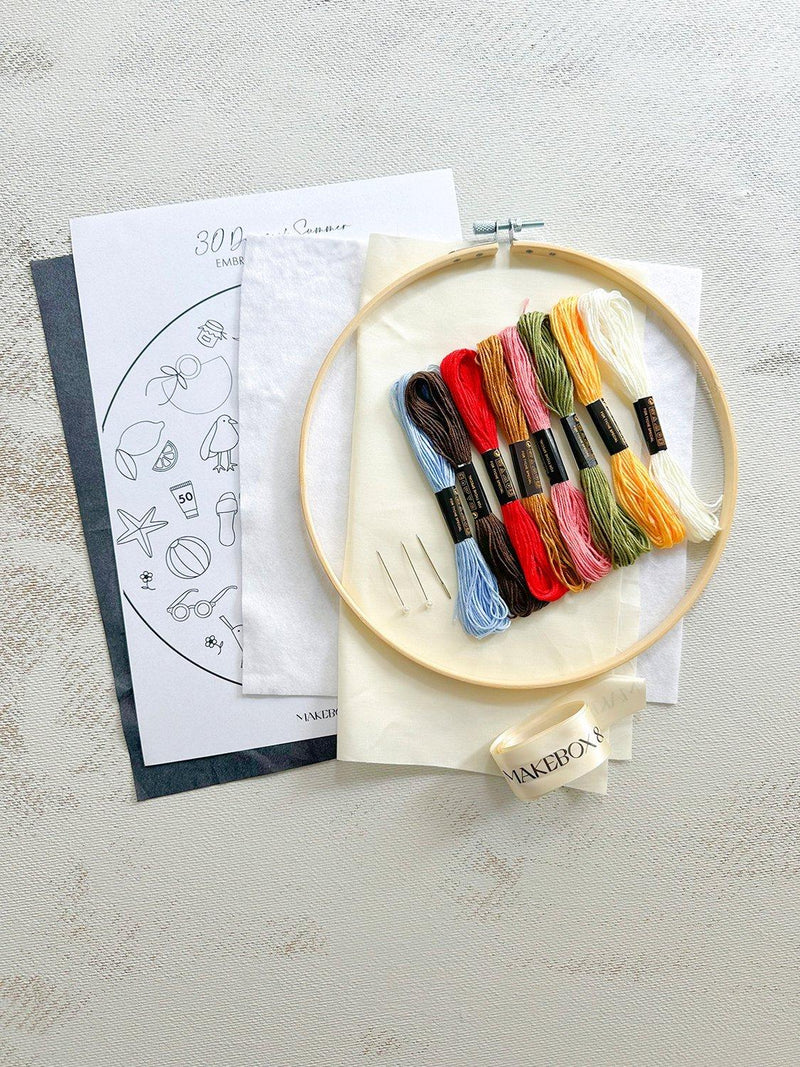 MakeBox & Co 30 Days of Summer embroidery kit 23cm (British brand)