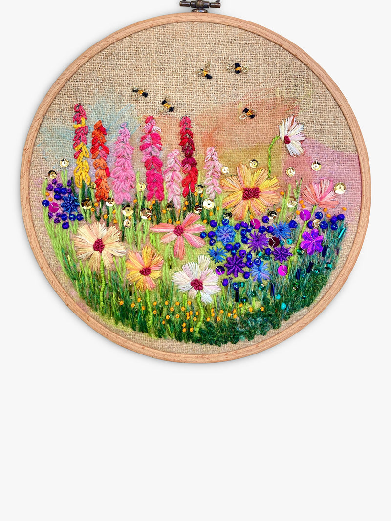 Rowandean Cosmos and Snapdragons Embroidery Kit, imported from the UK