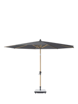 John Lewis Pacific Riva Teak Wood Frame Round Parasol with Base and Cover, Anthracite, 3m- Buy online at McGrocer