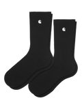 Carhartt WIP crew socks pack of 2 black/white (British brand)
