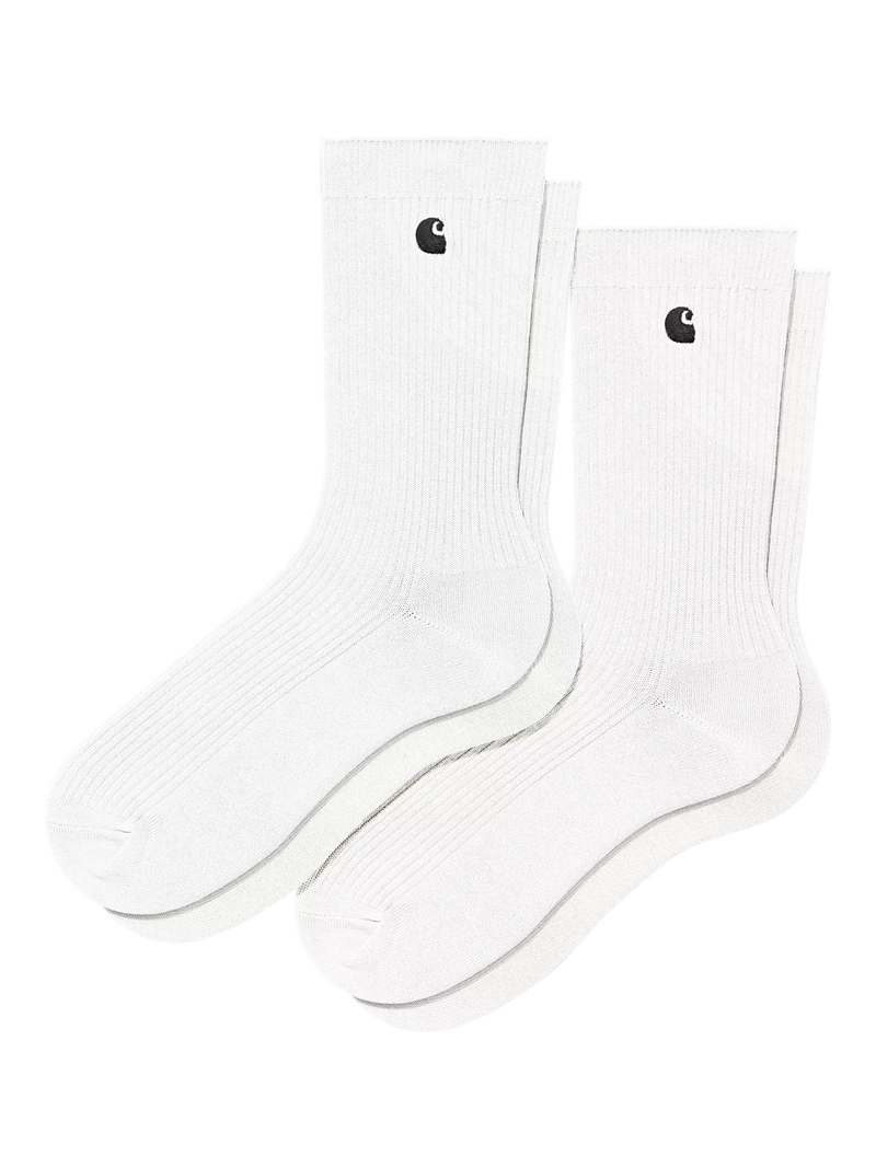 Carhartt WIP Madison crew socks pack of 2 white black, UK version