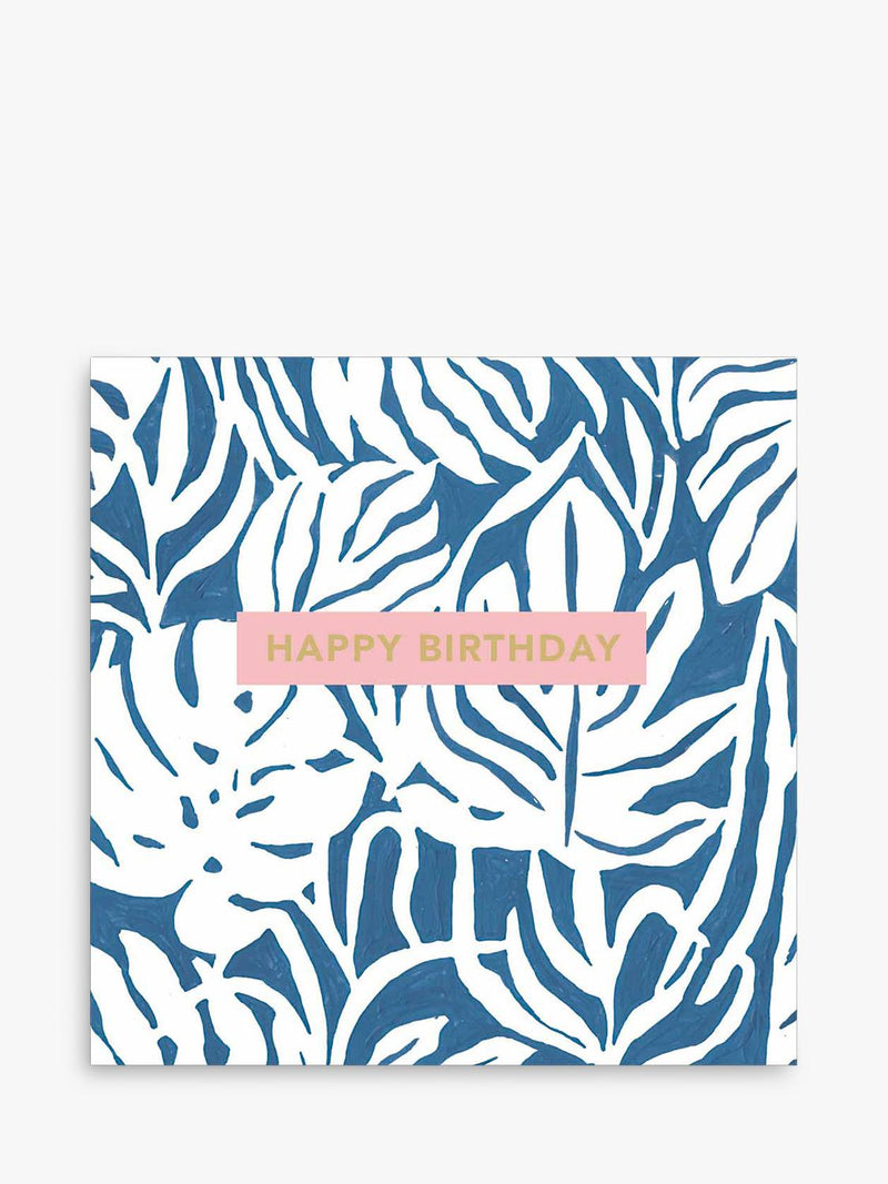 Leaf Design Birthday Card with Envelope, FSC Certified, UK Made