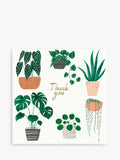 Houseplants Illustration Thank You Greeting Card with White Envelope