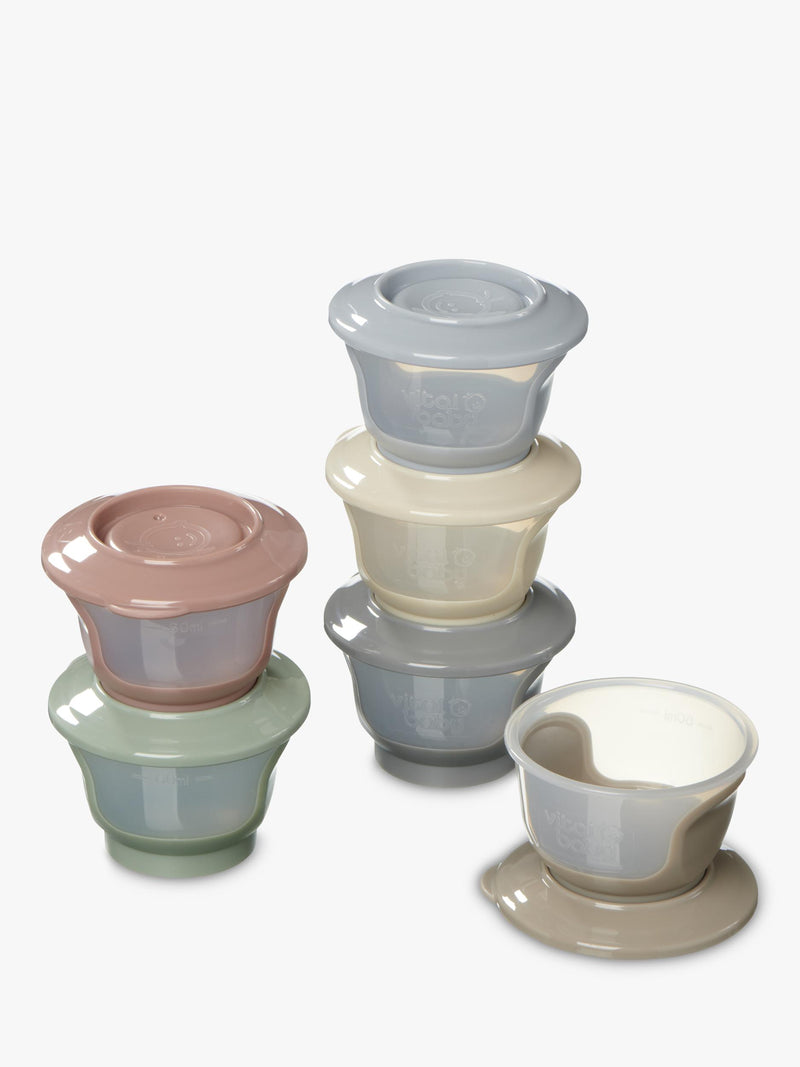 Vital Baby storage pots for baby weaning, set of six 60ml containers (British brand)