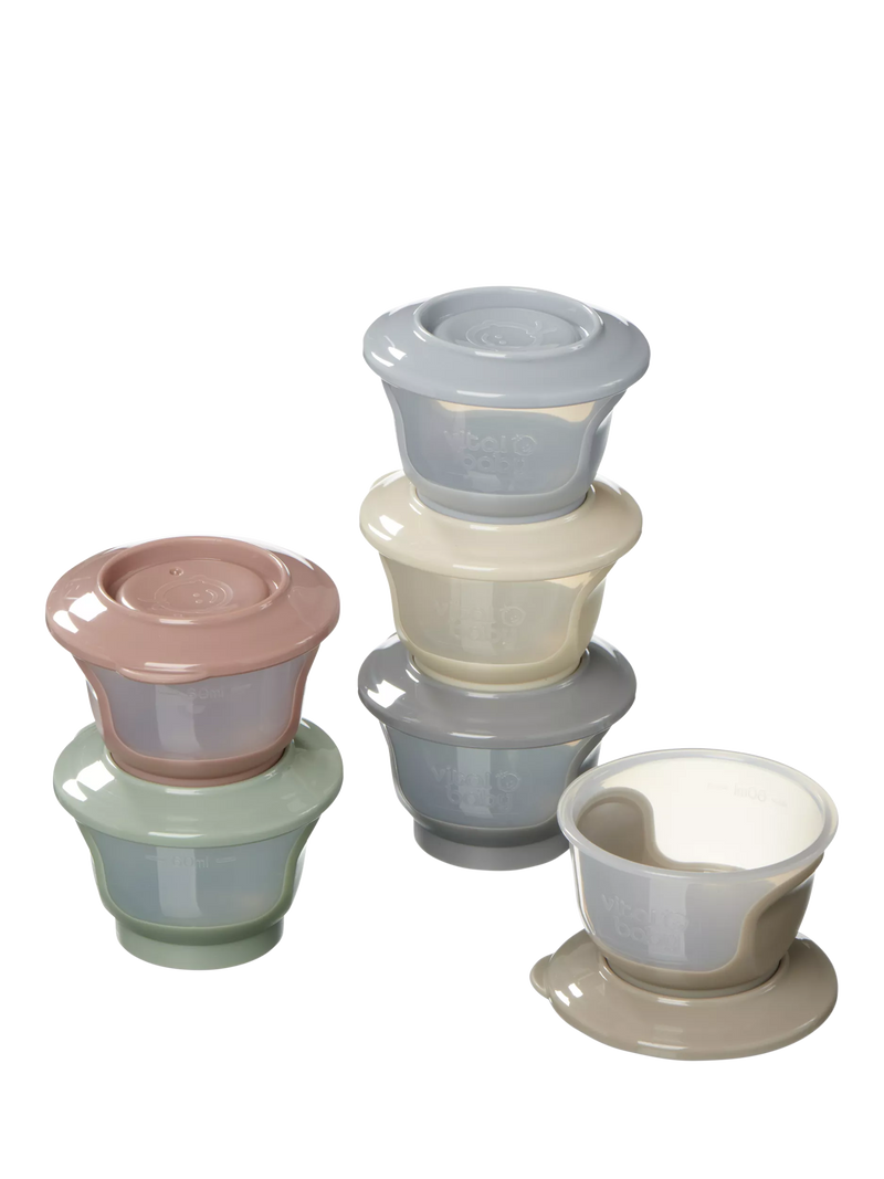 Vital Baby storage pots for baby weaning, set of six 60ml containers (British brand)