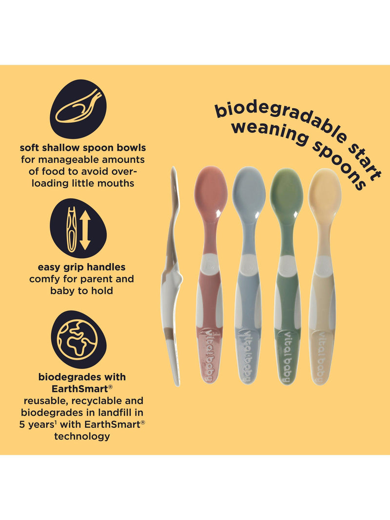 Vital Baby weaning spoons Natural Pack of 5 (British brand)