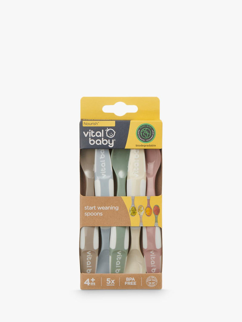 Vital Baby weaning spoons Natural Pack of 5 (British brand)