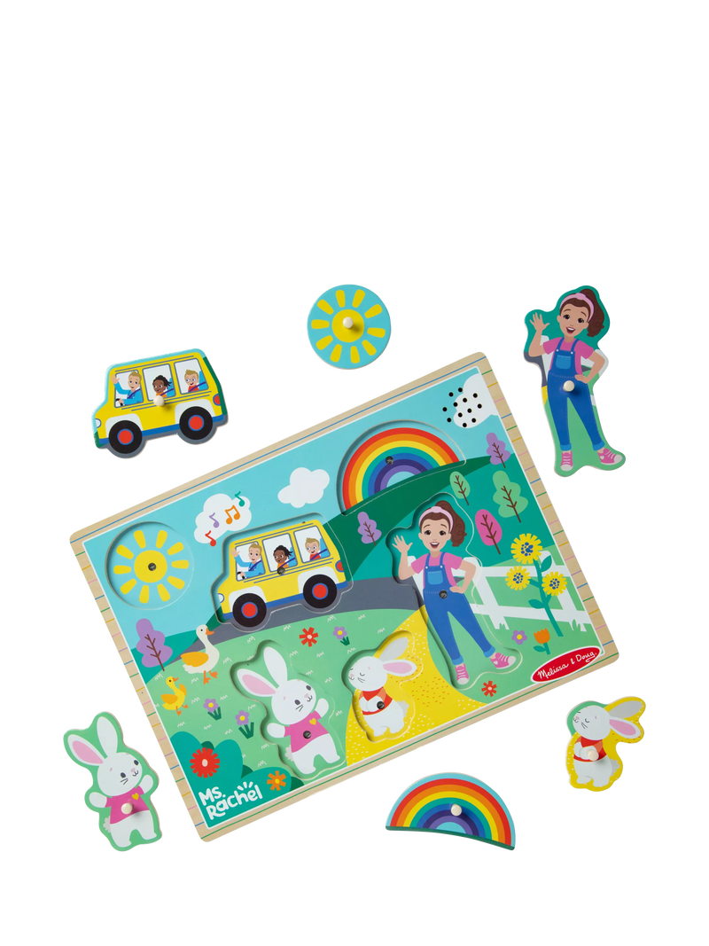 Melissa & Doug Ms. Rachel wooden song peg puzzle (British brand)