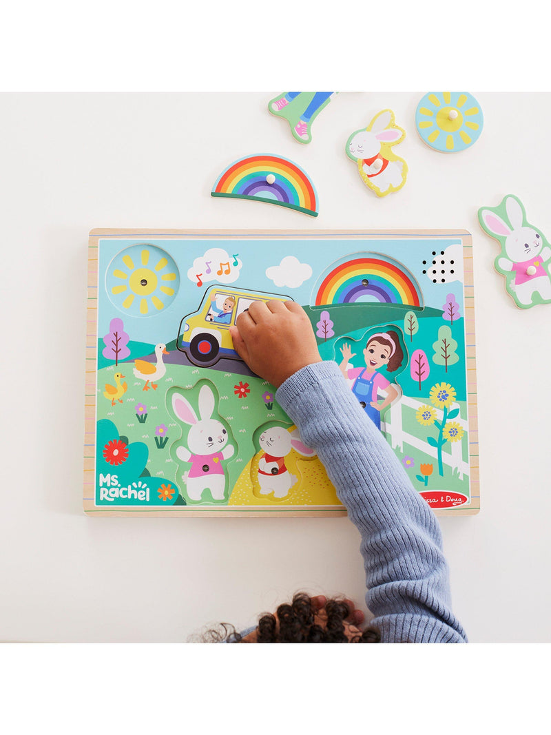Melissa & Doug Ms. Rachel wooden song peg puzzle (British brand)