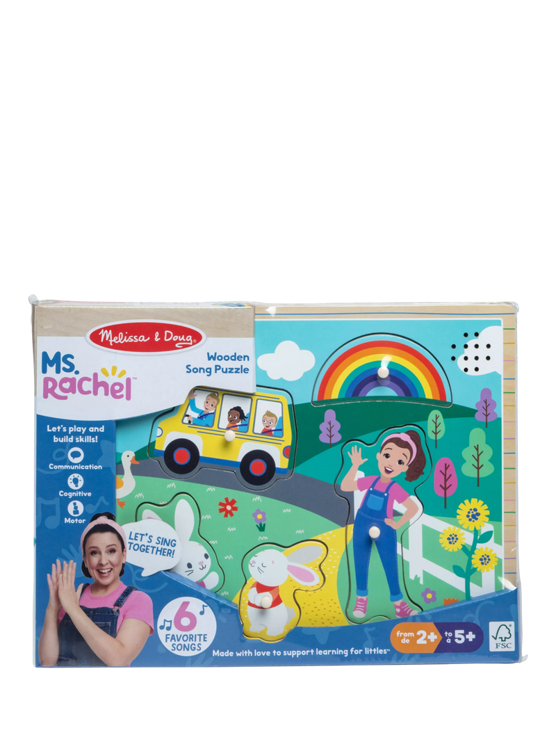 Melissa & Doug Ms. Rachel wooden song peg puzzle (British brand)