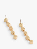 Coach enamel cube chain drop earrings in gold (British brand)