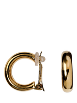 John Lewis Eclectica Pre-Loved Refound Polished Hoop Clip-On Earrings, Gold- Buy online at McGrocer