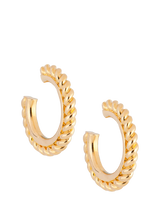 John Lewis Eclectica Pre-Loved Refound Twisted Rope Hoop Earrings 3cm Diameter- Buy online at McGrocer