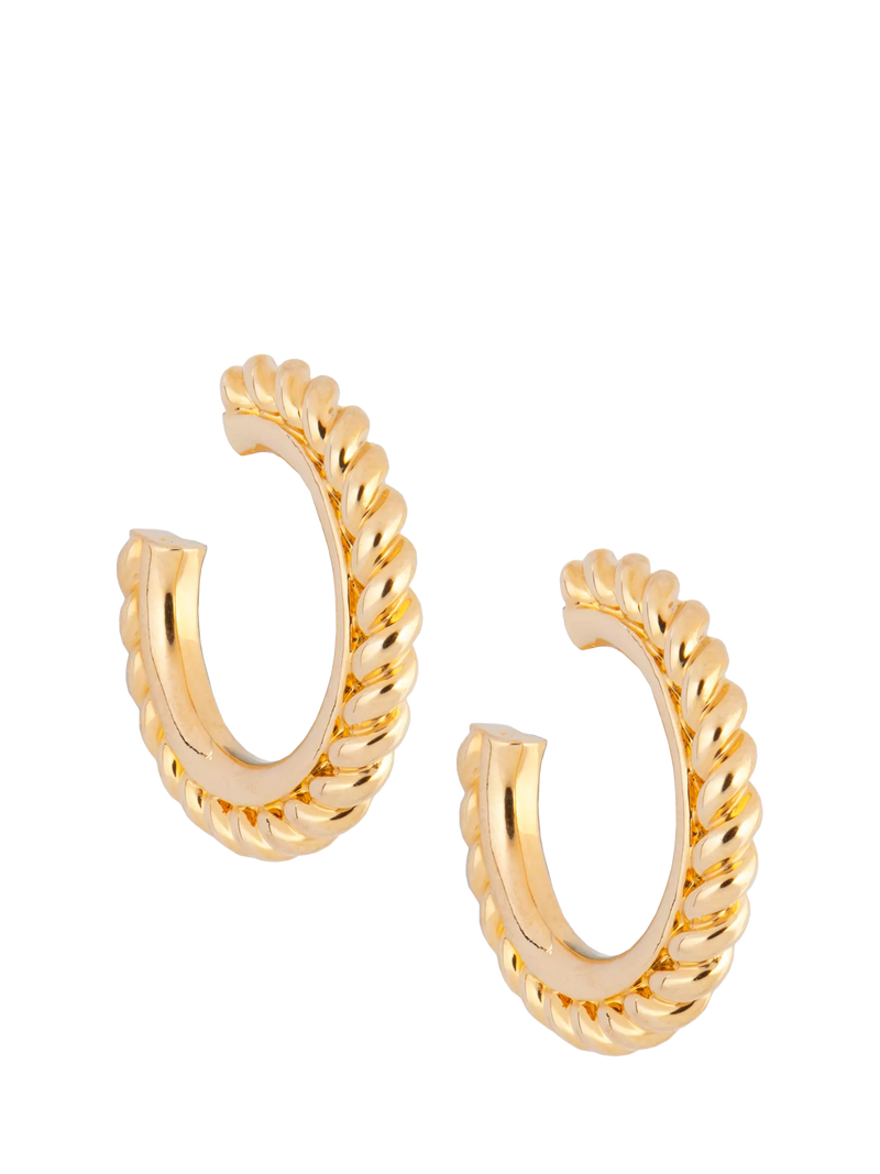 Eclectica pre-loved twisted rope hoop earrings 3cm, imported from the UK