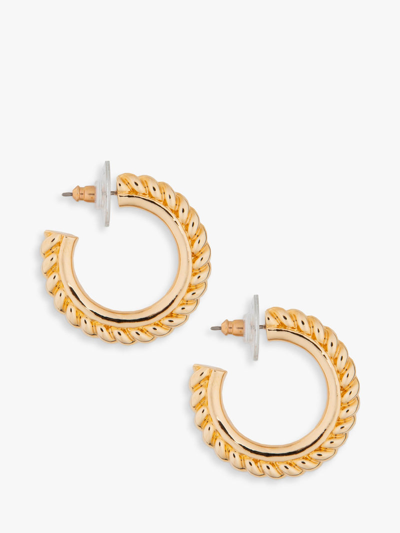 Eclectica pre-loved twisted rope hoop earrings 3cm, imported from the UK