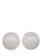 John Lewis Eclectica Pre-Loved Refound Button Stud Earrings Silver Rhodium Plated Vintage 1.5cm- Buy online at McGrocer