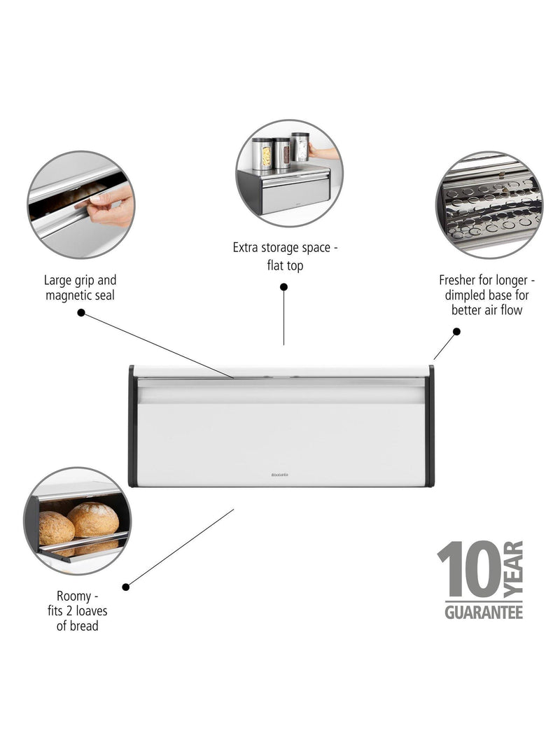 Brabantia fall front bread bin white (British brand)