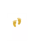 Art File gold feet new baby card, UK version