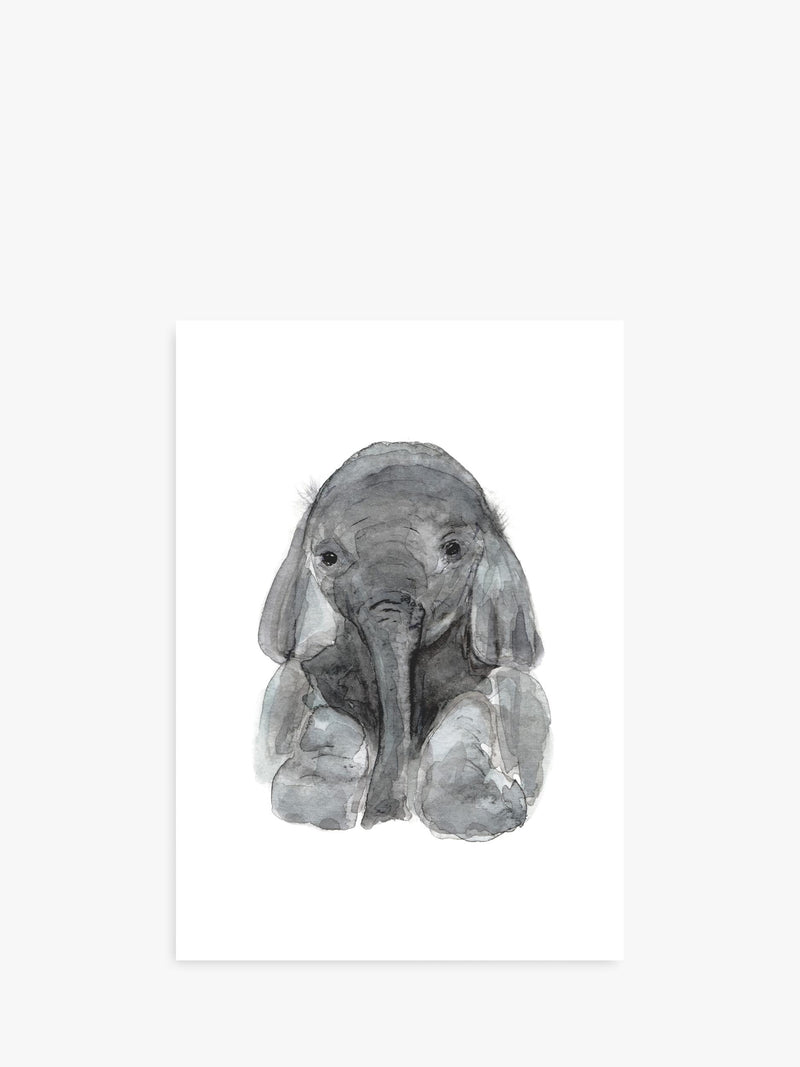 Blank Greeting Card with Baby Elephant Design, Brown Envelope, FSC Certified