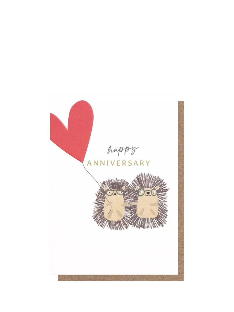 Caroline Gardner hedgehog anniversary card 162x116mm - British product