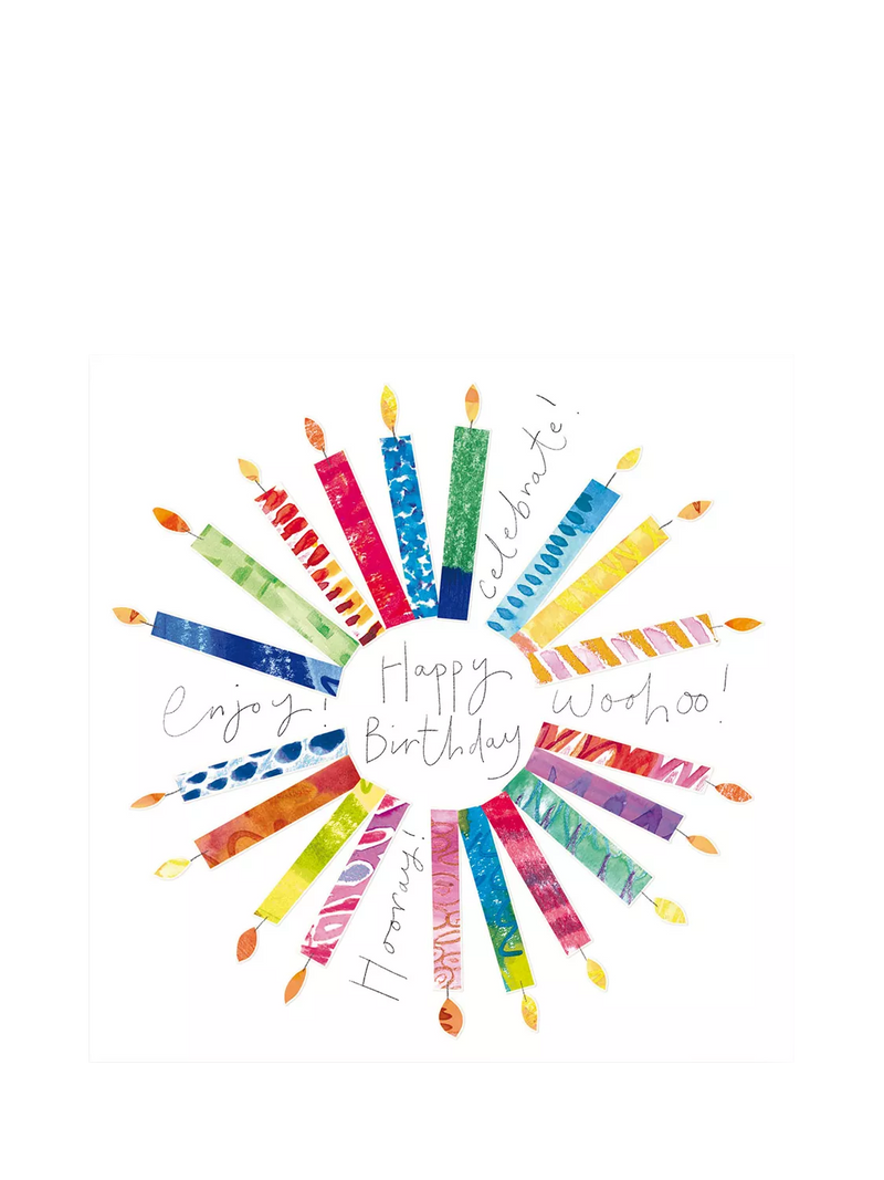 Woodmansterne circle of candles birthday card, UK version