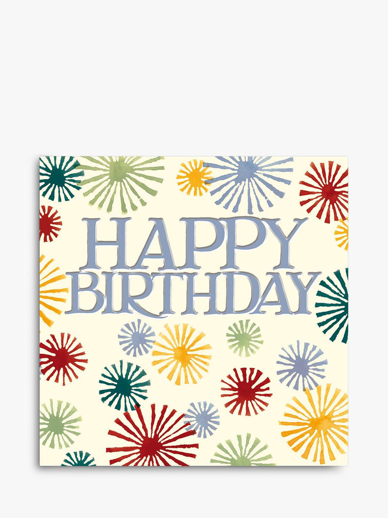 Blank Inside Fireworks Birthday Greetings Card with White Envelope