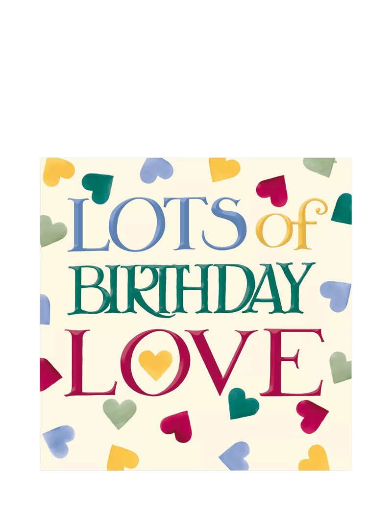 Emma Bridgewater polka hearts birthday card (British brand)