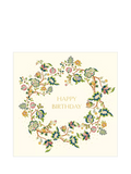 Woodmansterne birthday card floral wreath 166x167mm, UK version