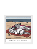 Woodmansterne greeting card tanning zebras, UK version