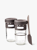 Home Sourdough Starter Kit with Two Glass Jars and Spatula
