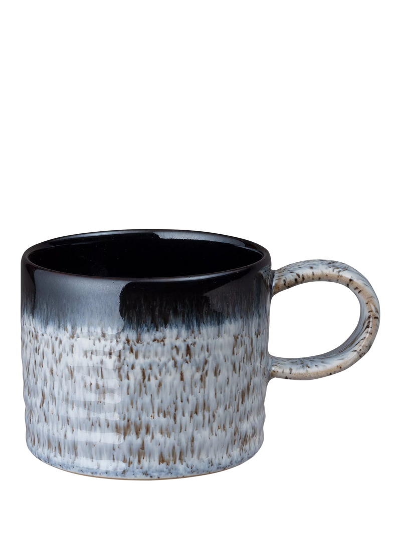 Denby small ridged stoneware mug 295ml black - British product