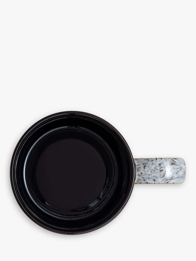 Denby small ridged stoneware mug 295ml black - British product