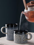 Denby small ridged stoneware mug 295ml black - British product