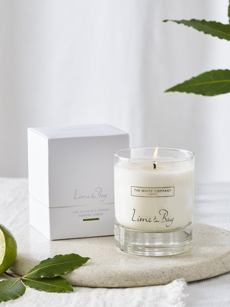 The White Company Lime & Bay scented candle 140g - British product