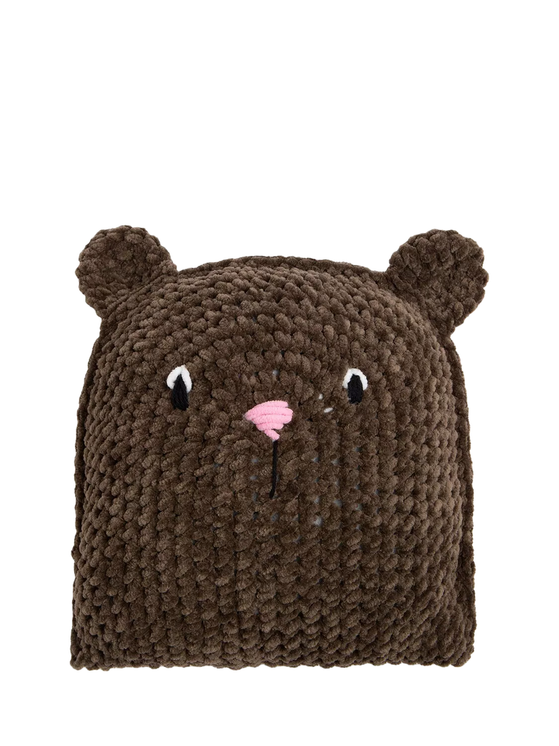 Wool Couture Teddy Bear Cushion Crochet Kit, imported from the UK