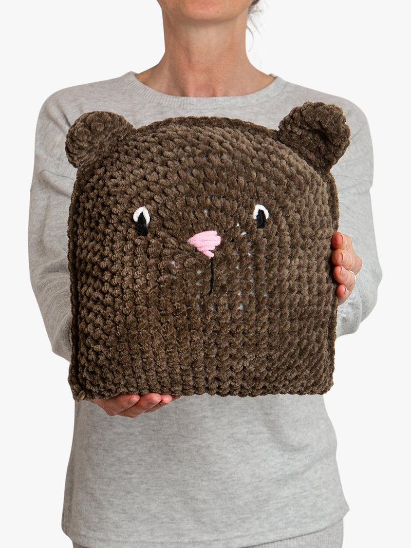 Wool Couture Teddy Bear Cushion Crochet Kit, imported from the UK