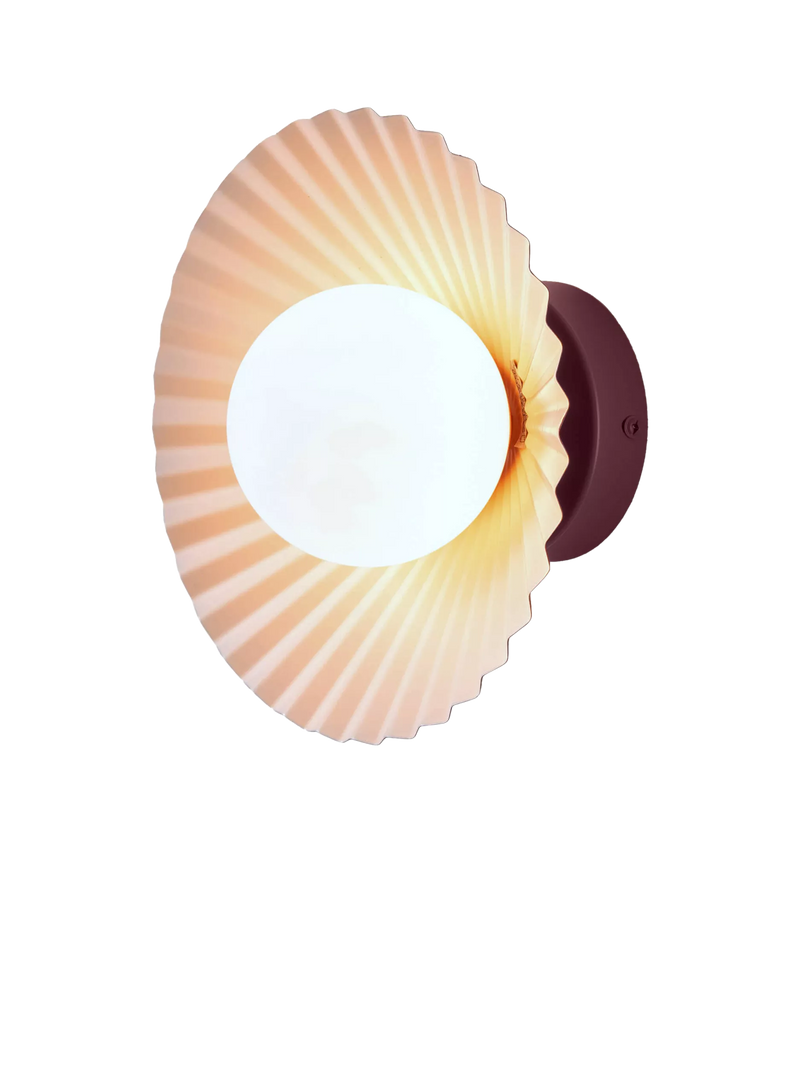 houseof Flush Pleated Wall Light Burgundy (British brand)