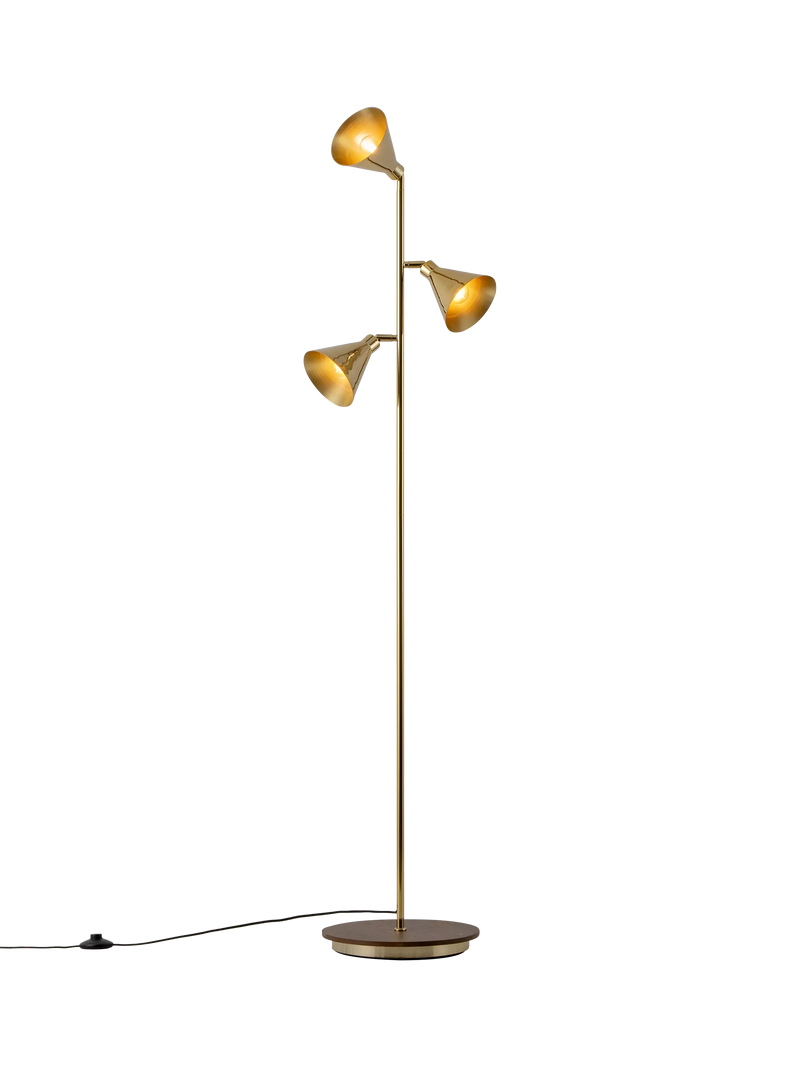 houseof Cone 3-Arm Floor Lamp brass - British product