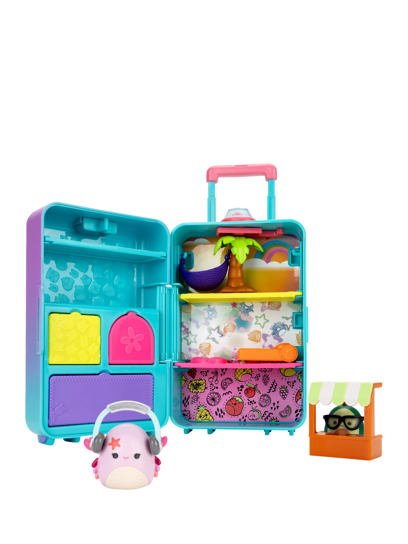 Squishmallows Squish-a-longs luggage playset, UK version