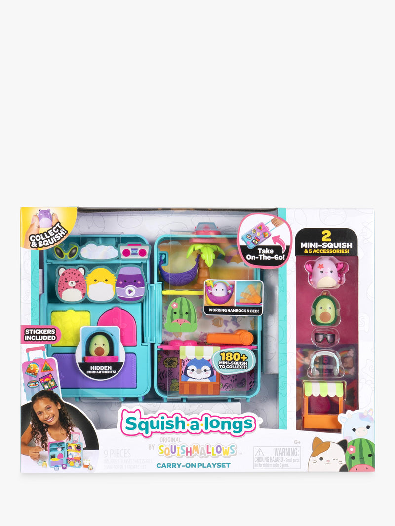 Squishmallows Squish-a-longs luggage playset, UK version
