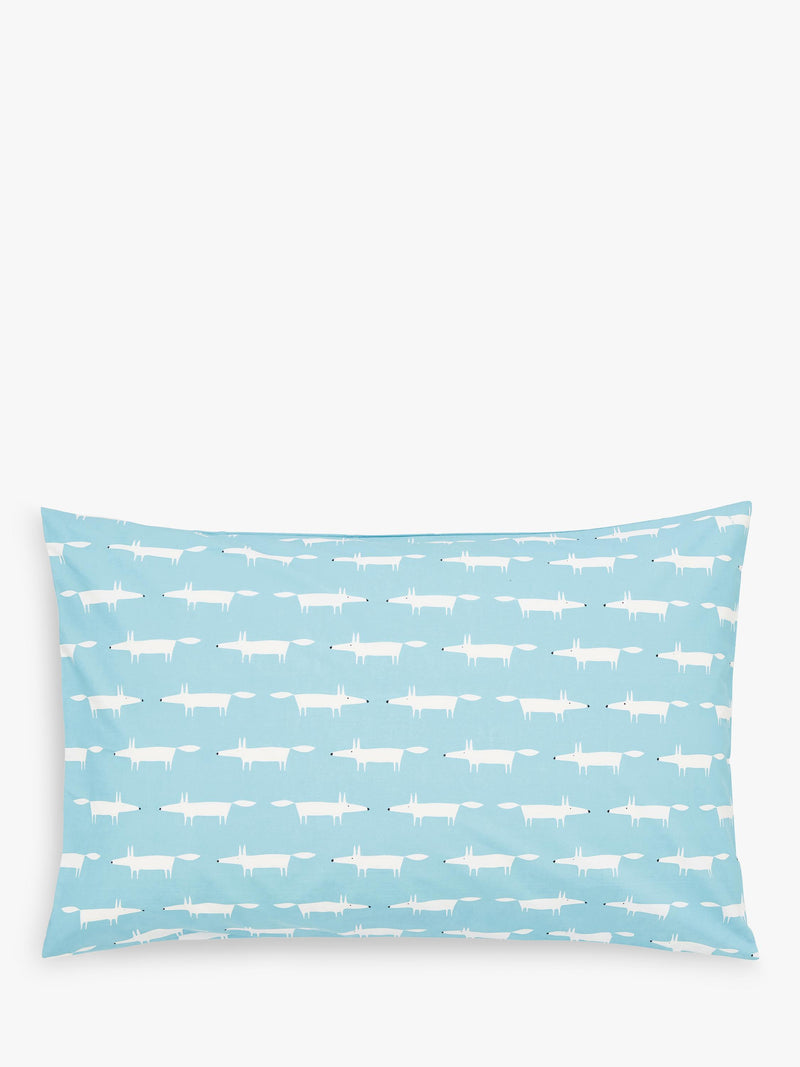 Scion Mr Fox cotton bedding standard pillowcase pair, imported from the UK
